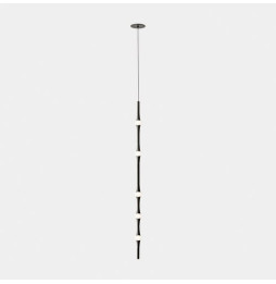LedsC4 - Luminaria colgante Dew vertical 992mm empotrada LED 13 blanco cálido 2700K DALI-2 PUSH 1-10V negro 782lm