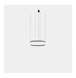 LedsC4 - Luminaria colgante Geometric cuadrado empotrada 1000x1000mm LED 76 blanco cálido 2700K ON-OFF negro 4240lm