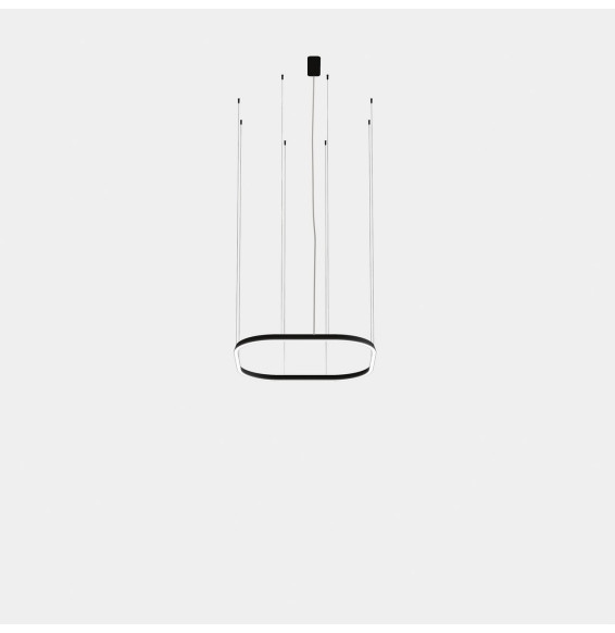 LedsC4 - Luminaria colgante Geometric cuadrado empotrada 1000x1000mm LED 76 blanco cálido 3000K ON-OFF negro 4609lm
