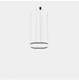 LedsC4 - Luminaria colgante Geometric cuadrado empotrada 1000x1000mm LED 76 blanco cálido 3000K ON-OFF negro 4609lm