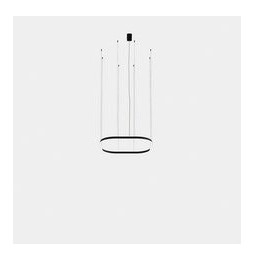 LedsC4 - Luminaria colgante Geometric cuadrado empotrada 1000x1000mm LED 76 blanco cálido 3000K ON-OFF negro 4609lm