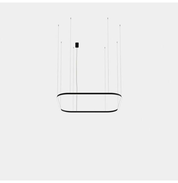 LedsC4 - Luminaria colgante Geometric cuadrado empotrada 1600x1600mm LED 125 blanco neutro 4000K ON-OFF negro 8399lm