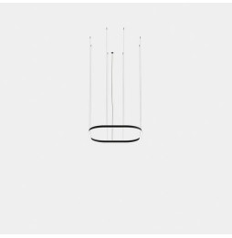 LedsC4 - Luminaria colgante Geometric cuadrado mini 1000x1000mm LED 76 blanco cálido 2400K ON-OFF oro 3825lm