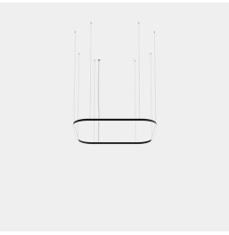 LedsC4 - Luminaria colgante Geometric cuadrado mini 1600x1600mm LED 125 blanco cálido 2400K ON-OFF oro 6455lm