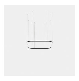 LedsC4 - Luminaria colgante Geometric cuadrado mini 1600x1600mm LED 125 blanco cálido 2700K ON-OFF negro 7155lm