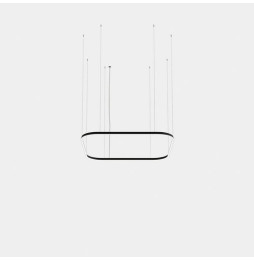 LedsC4 - Luminaria colgante Geometric cuadrado mini 1600x1600mm LED 125 blanco cálido 2700K ON-OFF blanco 7155lm