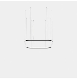 LedsC4 - Luminaria colgante Geometric cuadrado mini 1600x1600mm LED 125 blanco cálido 2400K ON-OFF negro 6455lm