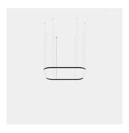LedsC4 - Luminaria colgante Geometric cuadrado mini 1600x1600mm LED 125 blanco cálido 2400K ON-OFF negro 6455lm
