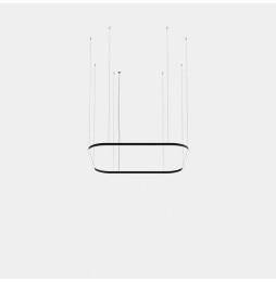 LedsC4 - Luminaria colgante Geometric cuadrado mini 1600x1600mm LED 125 blanco cálido 2700K ON-OFF oro 7155lm