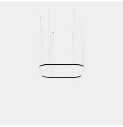 LedsC4 - Luminaria colgante Geometric cuadrado mini 1600x1600mm LED 125 blanco cálido 3000K ON-OFF blanco 7777lm