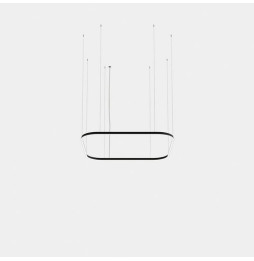 LedsC4 - Luminaria colgante Geometric cuadrado mini 1600x1600mm LED 125 blanco cálido 3000K ON-OFF blanco 7777lm