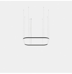 LedsC4 - Luminaria colgante Geometric cuadrado mini 1600x1600mm LED 125 blanco cálido 3000K ON-OFF negro 7777lm