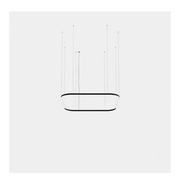 LedsC4 - Luminaria colgante Geometric cuadrado mini 1600x1600mm LED 125 blanco cálido 3000K ON-OFF negro 7777lm