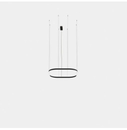 LedsC4 - Luminaria colgante Geometric cuadrado superficie 1000x1000mm LED 76 blanco cálido 3000K ON-OFF negro 4609lm