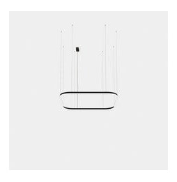 LedsC4 - Luminaria colgante Geometric cuadrado superficie 1600x1600mm LED 125 blanco cálido 2400K ON-OFF negro 6455lm