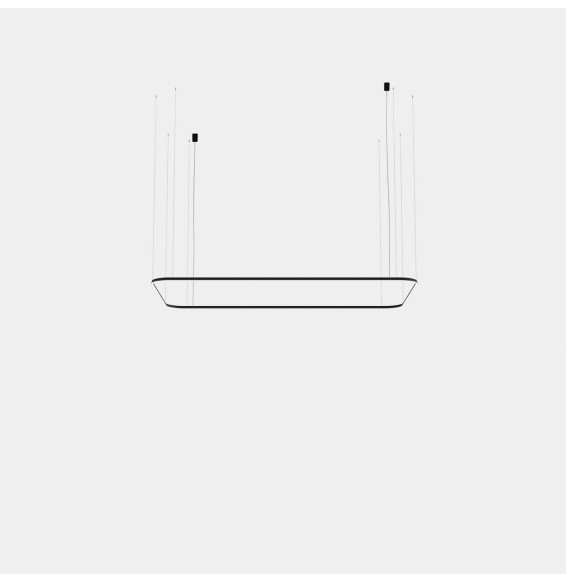 LedsC4 - Luminaria colgante Geometric rectangular empotrada 1600x1000mm LED 100 blanco cálido 2400K ON-OFF blanco 5140lm