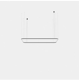 LedsC4 - Luminaria colgante Geometric rectangular empotrada 1600x1000mm LED 100 blanco cálido 2400K ON-OFF blanco 5140lm