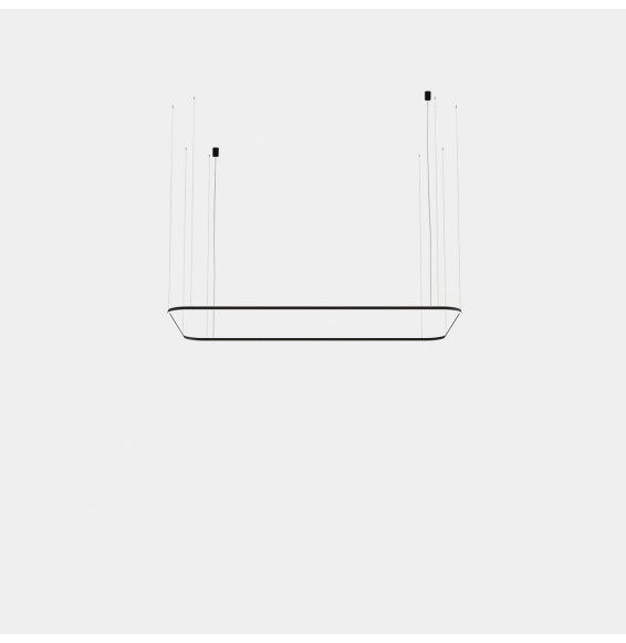 LedsC4 - Luminaria colgante Geometric rectangular empotrada 1600x1000mm LED 100 blanco cálido 2400K ON-OFF negro 5140lm