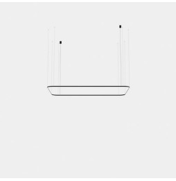 LedsC4 - Luminaria colgante Geometric rectangular empotrada 1600x1000mm LED 100 blanco cálido 2400K ON-OFF negro 5140lm