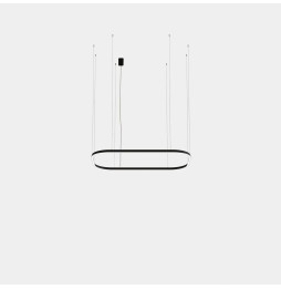 LedsC4 - Luminaria colgante Geometric rectangular empotrada 4000x2500mm LED 259 blanco cálido 2400K ON-OFF negro 13686lm