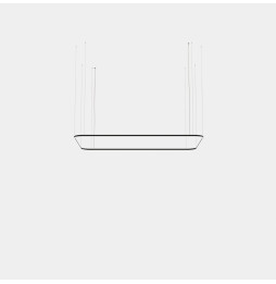 LedsC4 - Luminaria colgante Geometric rectangular mini 1600x1000mm LED 100 blanco cálido 2400K ON-OFF blanco 5140lm