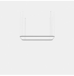 LedsC4 - Luminaria colgante Geometric rectangular mini 1600x1000mm LED 100 blanco cálido 2400K ON-OFF blanco 5140lm