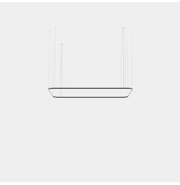 LedsC4 - Luminaria colgante Geometric rectangular mini 1600x1000mm LED 100 blanco cálido 2400K ON-OFF negro 5140lm