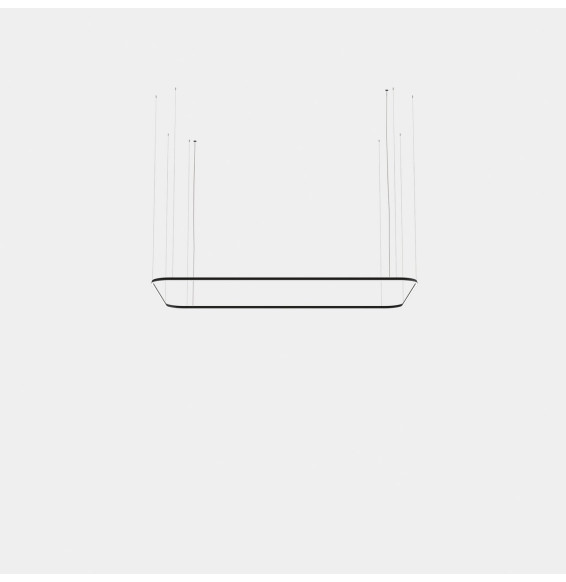 LedsC4 - Luminaria colgante Geometric rectangular mini 1600x1000mm LED 100 blanco cálido 2400K ON-OFF negro 5140lm