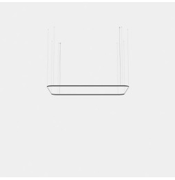 LedsC4 - Luminaria colgante Geometric rectangular mini 1600x1000mm LED 100 blanco cálido 2400K ON-OFF negro 5140lm