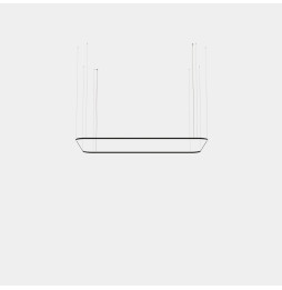 LedsC4 - Luminaria colgante Geometric rectangular mini 1600x1000mm LED 100 blanco cálido 2700K ON-OFF negro 5698lm