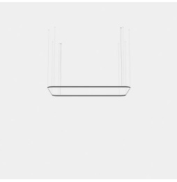 LedsC4 - Luminaria colgante Geometric rectangular mini 1600x1000mm LED 100 blanco cálido 2700K ON-OFF negro 5698lm