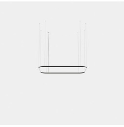 LedsC4 - Luminaria colgante Geometric rectangular mini 2500x1600mm LED 161 blanco cálido 2700K ON-OFF negro 9341lm