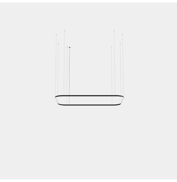 LedsC4 - Luminaria colgante Geometric rectangular mini 2500x1600mm LED 161 blanco cálido 2400K ON-OFF negro 8427lm