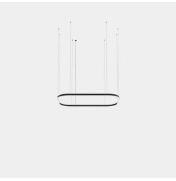 LedsC4 - Luminaria colgante Geometric rectangular mini 4000x2500mm LED 259 blanco cálido 2700K ON-OFF blanco 15170lm