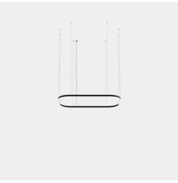 LedsC4 - Luminaria colgante Geometric rectangular mini 4000x2500mm LED 259 blanco cálido 2700K ON-OFF negro 15170lm