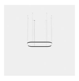 LedsC4 - Luminaria colgante Geometric rectangular mini 4000x2500mm LED 259 blanco cálido 2700K ON-OFF negro 15170lm