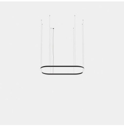 LedsC4 - Luminaria colgante Geometric rectangular mini 4000x2500mm LED 259 blanco cálido 3000K ON-OFF negro 16489lm