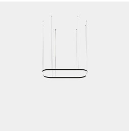 LedsC4 - Luminaria colgante Geometric rectangular mini 4000x2500mm LED 259 blanco neutro 4000K ON-OFF negro 17808lm