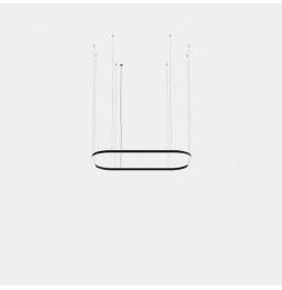 LedsC4 - Luminaria colgante Geometric rectangular mini 4000x2500mm LED 259 blanco neutro 4000K ON-OFF negro 17808lm