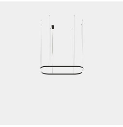 LedsC4 - Luminaria colgante Geometric rectangular superficie 4000x2500mm LED 259 blanco cálido 2400K ON-OFF negro 13686lm