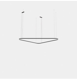 LedsC4 - Luminaria colgante Geometric triangular empotrada 2500mm LED 172 blanco cálido 3000K ON-OFF oro 10849lm