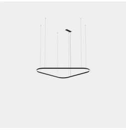 LedsC4 - Luminaria colgante Geometric triangular empotrada doble LED 220 blanco cálido 2400K ON-OFF negro 11276lm