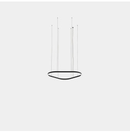 LedsC4 - Luminaria colgante Geometric triangular mini 1000mm LED 68 blanco cálido 2400K ON-OFF negro 3394lm