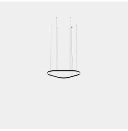 LedsC4 - Luminaria colgante Geometric triangular mini 1000mm LED 68 blanco cálido 2700K ON-OFF negro 3762lm