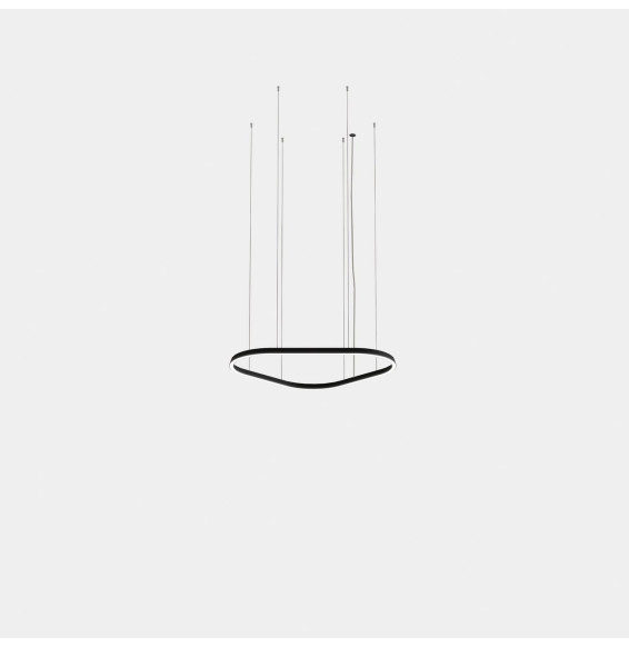 LedsC4 - Luminaria colgante Geometric triangular mini 1000mm LED 68 blanco neutro 4000K ON-OFF negro 4416lm