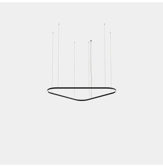 LedsC4 - Luminaria colgante Geometric triangular mini 1600mm LED 110 blanco cálido 2400K ON-OFF blanco 5638lm