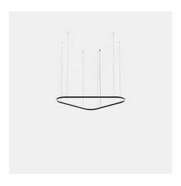 LedsC4 - Luminaria colgante Geometric triangular mini 1600mm LED 110 blanco cálido 2700K ON-OFF negro 6250lm