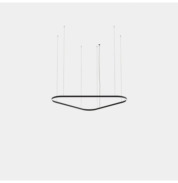LedsC4 - Luminaria colgante Geometric triangular mini 1600mm LED 110 blanco cálido 3000K ON-OFF negro 6793lm