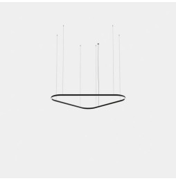 LedsC4 - Luminaria colgante Geometric triangular mini 1600mm LED 110 blanco cálido 3000K ON-OFF blanco 6793lm