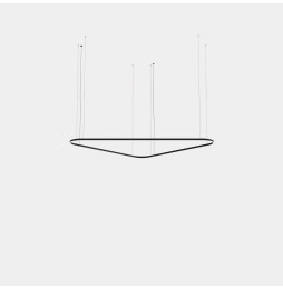 LedsC4 - Luminaria colgante Geometric triangular mini 2500mm LED 172 blanco cálido 2700K ON-OFF negro 9981lm